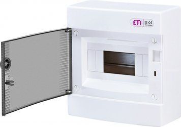 Щит зовнішній розподільний ECT 8PT (8мод.проз.дверцята) ETI 1101000 фото