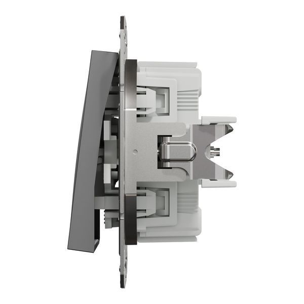 Кнопковий вимикач самозажимний, антрацит, Asfora Schneider Electric EPH0700171 фото