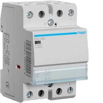 Контактор модульний 63A, 2НВ, 230В Hager ESC263 фото