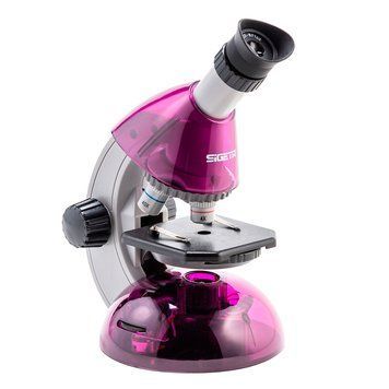 Мікроскоп SIGETA MIXI 40x-640x PURPLE (з адаптером для смартфона) з набором слайдів і аксесуарів 65914 фото
