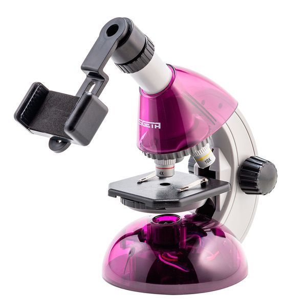 Мікроскоп SIGETA MIXI 40x-640x PURPLE (з адаптером для смартфона) з набором слайдів і аксесуарів 65914 фото