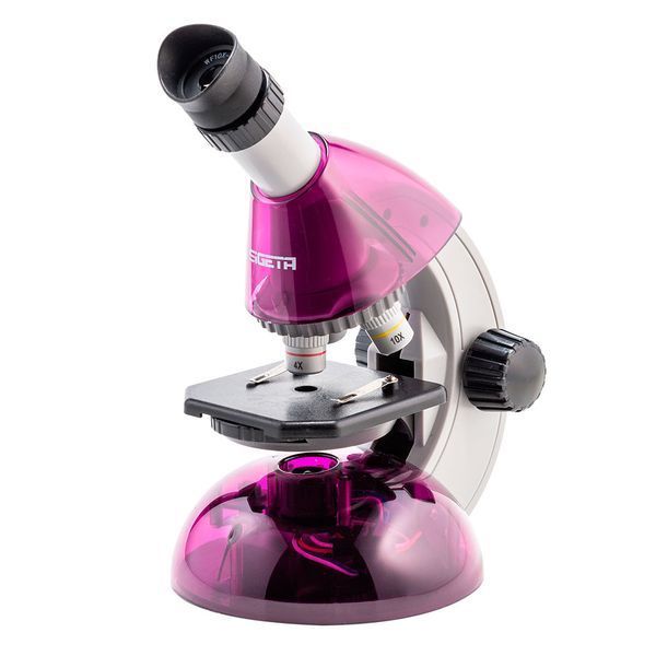 Мікроскоп SIGETA MIXI 40x-640x PURPLE (з адаптером для смартфона) з набором слайдів і аксесуарів 65914 фото