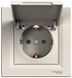 Розетка із заземленням, з кришкою, крем, Asfora Schneider Electric EPH3100123 фото 1