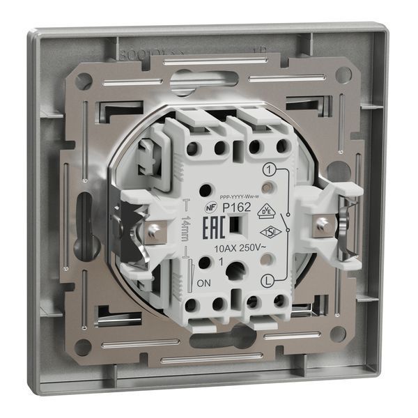 Вимикач одноклавішний самозажимний, алюміній, Asfora Schneider Electric EPH0100161 фото
