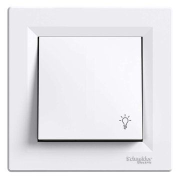Кнопковий вимикач з символом "Світло", самозажимний, білий, Asfora Schneider Electric EPH0900121 фото