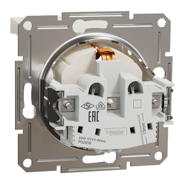 Розетка із заземленням та з кришкою, крем, без рамки Asfora Schneider Electric EPH3170123 фото