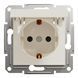 Розетка із заземленням та з кришкою, крем, без рамки Asfora Schneider Electric EPH3170123 фото 1