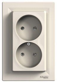 Розетка без заземлення, подвійна, крем Asfora Schneider Electric EPH9700123 фото