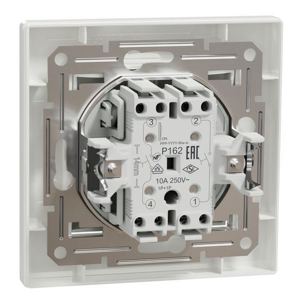 Кнопковий вимикач двоклавішний, самозажимний, білий, Asfora Schneider Electric EPH1100121 фото