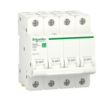 Автоматичний вимикач RESI9 32 А, 4P, С, 6кА Schneider Electric R9F12432 фото