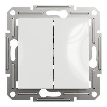 Кнопковий вимикач двоклавішний, білий, без рамки, Asfora Schneider Electric EPH1170121 фото