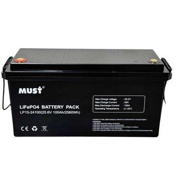 Акумулятор LiFePO4 25.6V 100Ah (BMS 60/100А &ndash; 2560Wh) MUST ( LP15-24100 ) (LP15-24100) MUST ( LP15-24100 ) фото