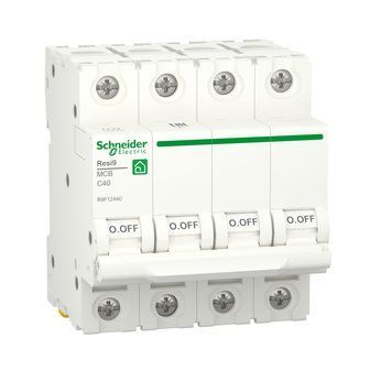 Автоматичний вимикач RESI9 40 А, 4P, С, 6кА Schneider Electric R9F12440 фото