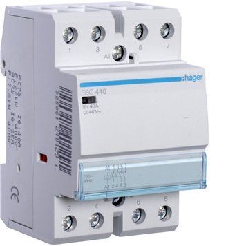 Контактор модульний 40A, 4НВ, 230В Hager ESC440 фото