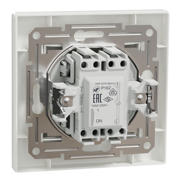 Кнопковий вимикач з підсвіткою, самозажимний, білий, Asfora Schneider Electric EPH1600121 фото