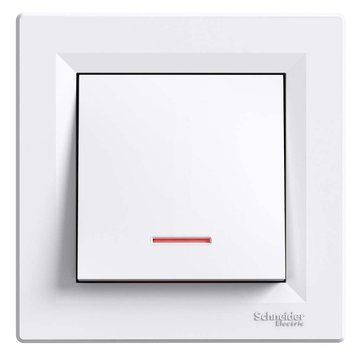 Кнопковий вимикач з підсвіткою, білий, Asfora Schneider Electric EPH1600321 фото