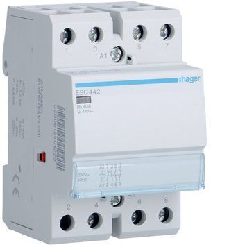 Контактор модульний 40A, 2НВ+2НЗ, 230В Hager ESC442 фото