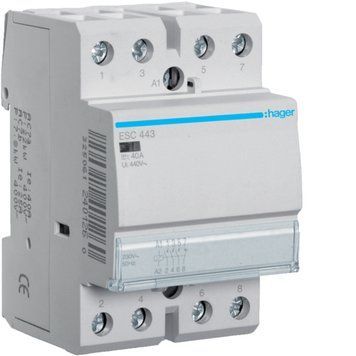 Контактор модульний 40A, 3НВ+1НЗ, 230В Hager ESC443 фото
