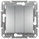 Вимикач трьохклавішний, алюміній, Asfora Schneider Electric EPH2100161 фото 1