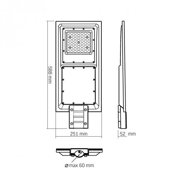 LED ліхтар вуличний автономний VIDEX 2300Lm 5000K VL-SLSO-082-S фото