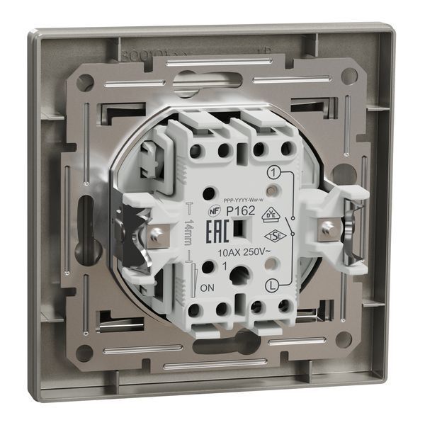 Вимикач одноклавішний самозажимний, бронза, Asfora Schneider Electric EPH0100169 фото