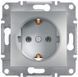 Розетка з заземленням, алюміній, Asfora Schneider Electric EPH2900161 фото 1