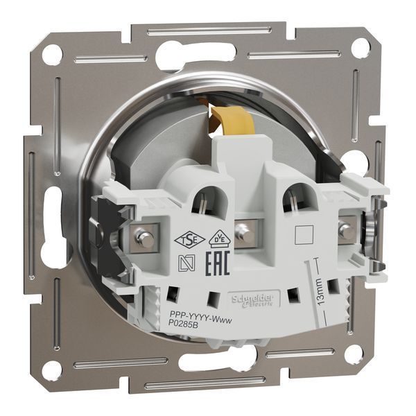 Розетка з заземленням, з захисними шторками, алюміній, Asfora Schneider Electric EPH2900261 фото