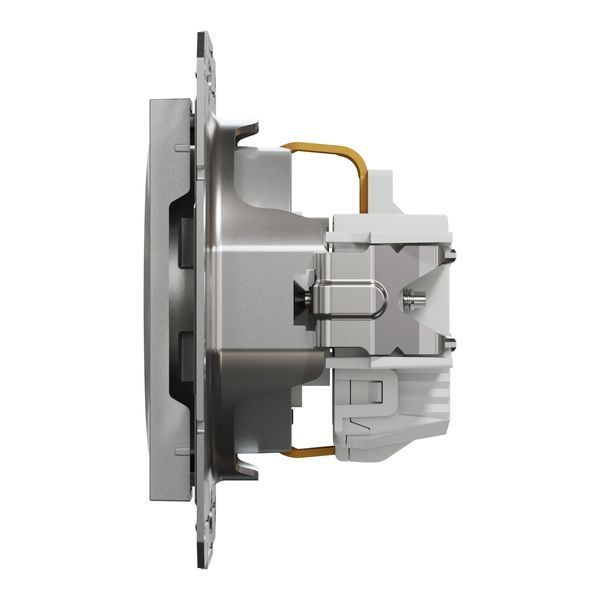 Розетка з заземленням, з захисними шторками, алюміній, Asfora Schneider Electric EPH2900261 фото