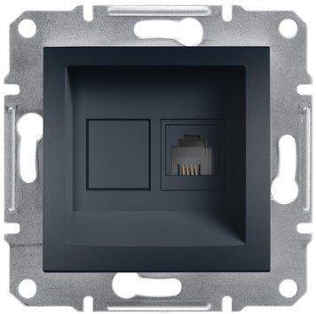 Розетка телефонна, RJ11, 4 контакти, антрацит Asfora Schneider Electric EPH4100171 фото
