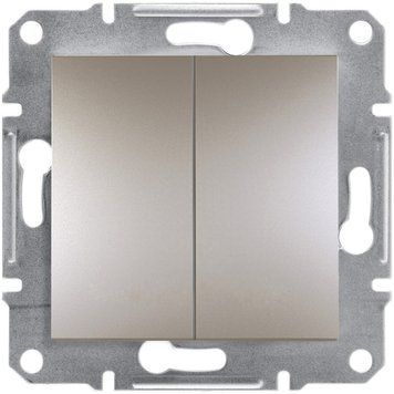 Вимикач двохклавішний самозажимний, бронза, Asfora Schneider Electric EPH0300169 фото