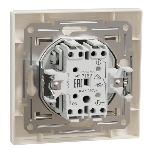 Вимикач одноклавішний самозажимний, крем, Asfora Schneider Electric EPH0100123 фото