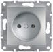 Розетка без заземлення, алюміній, Asfora Schneider Electric EPH3000161 фото 1