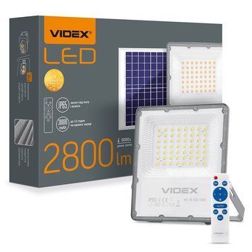 LED прожектор автономний VIDEX 2800Lm 5000K VL-FSO-1005 фото