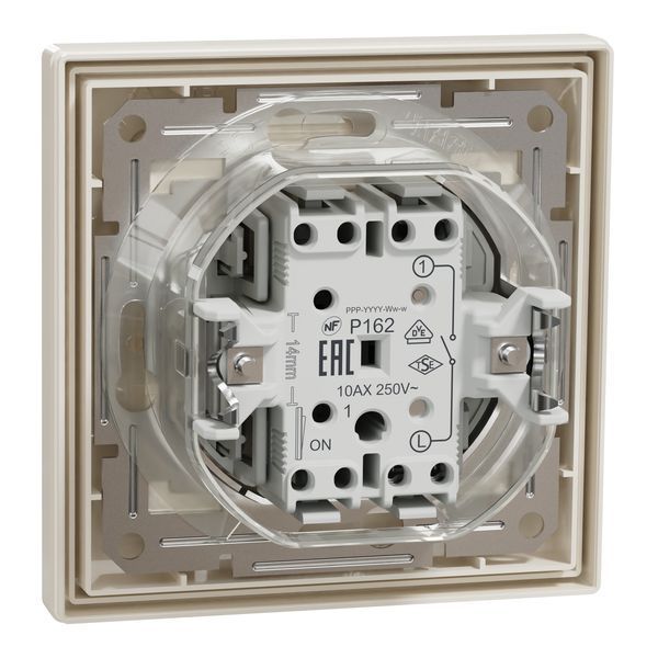 Вимикач одноклавішний самозажимний IP44, крем, Asfora Schneider Electric EPH0100223 фото