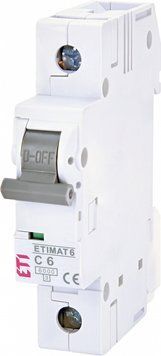 Автоматичний вимикач ETIMAT 6 1p C 6A (6kA) 2141512 фото