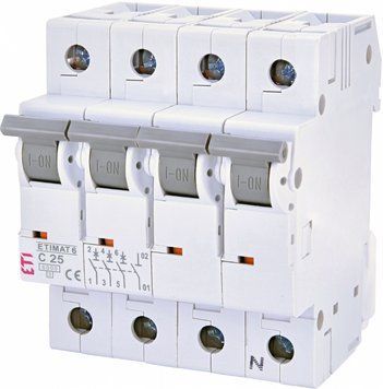 Автоматичний вимикач ETIMAT 6 3p+N C 25А (6kA) 2146518 фото