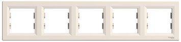 Рамка 5-постова, горизонтальна, крем Asfora Schneider Electric EPH5800523 фото