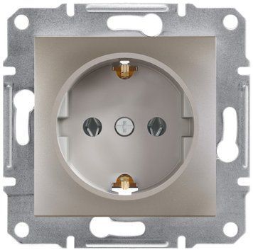 Розетка з заземленням, бронза, Asfora Schneider Electric EPH2900169 фото