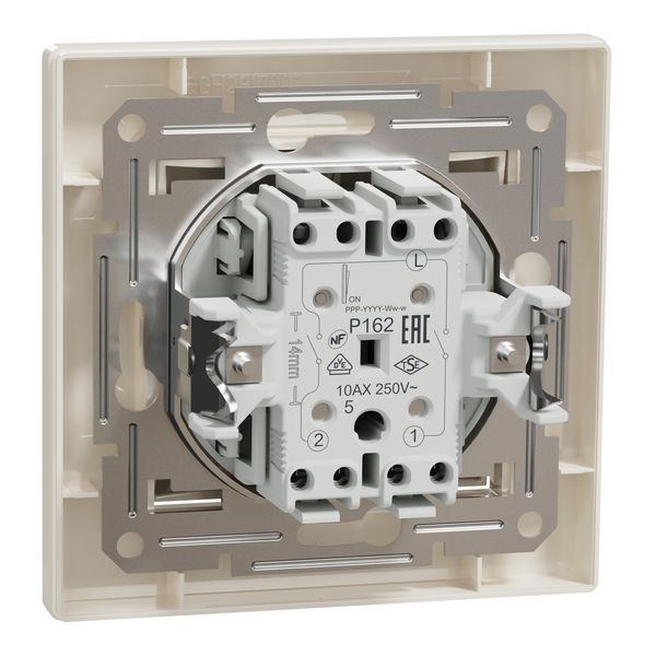 Вимикач двохклавішний самозажимний, крем, Asfora Schneider Electric EPH0300123 фото