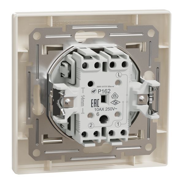 Перемикач одноклавішний самозажимний, крем, Asfora Schneider Electric EPH0400123 фото