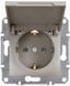 Розетка із заземленням, з кришкою, бронза, Asfora Schneider Electric EPH3100169 фото 1