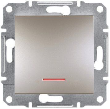 Кнопковий вимикач з підсвіткою, самозажимний, бронза, Asfora Schneider Electric EPH1600169 фото