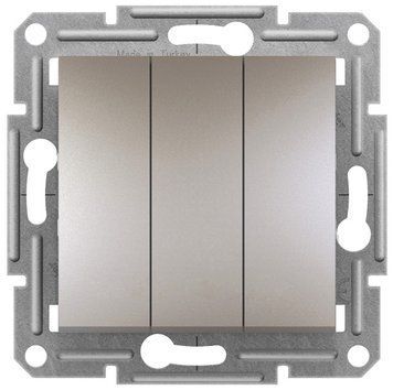 Вимикач трьохклавішний, бронза, Asfora Schneider Electric EPH2100169 фото