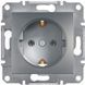 Розетка з заземленням, сталь, Asfora Schneider Electric EPH2900162 фото 1