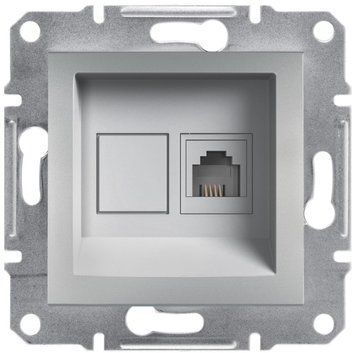 Розетка телефонна, RJ11, 4 контакти, алюміній Asfora Schneider Electric EPH4100161 фото