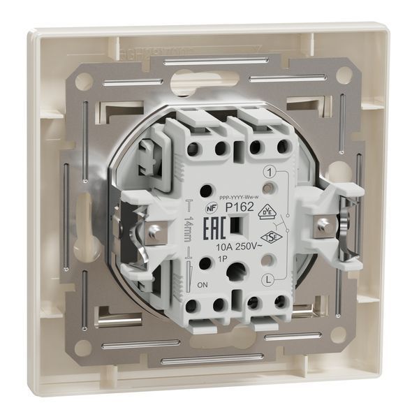 Кнопковий вимикач самозажимний, крем, Asfora Schneider Electric EPH0700123 фото
