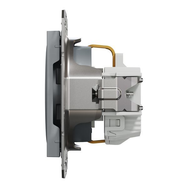 Розетка з заземленням, з захисними шторками, сталь, Asfora Schneider Electric EPH2900262 фото