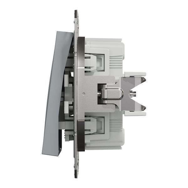 Вимикач двохклавішний самозажимний, сталь, Asfora Schneider Electric EPH0300162 фото