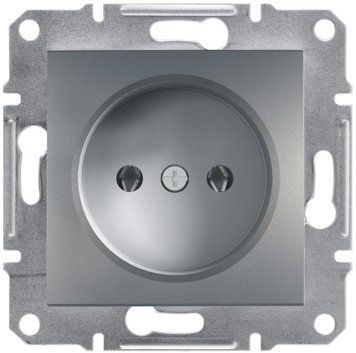 Розетка без заземлення, сталь, Asfora Schneider Electric EPH3000162 фото