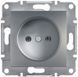 Розетка без заземлення, сталь, Asfora Schneider Electric EPH3000162 фото 1
